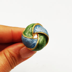 Bague Cercle Nacré Bleu et Vert Luxe
