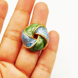 Bague Cercle Nacré Bleu et Vert Luxe
