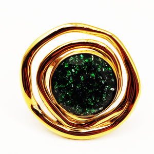 Bague Fashion Grosse Pierre Verte Luxe