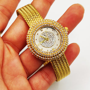Montre GG Luxe FA1753 Fond Argenté Bracelet Doré