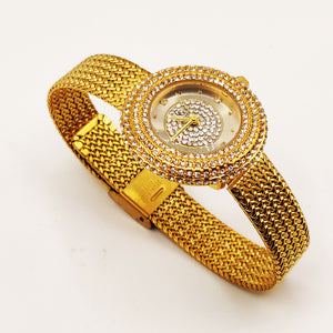 Montre GG Luxe FA1753 Fond Argenté Bracelet Doré
