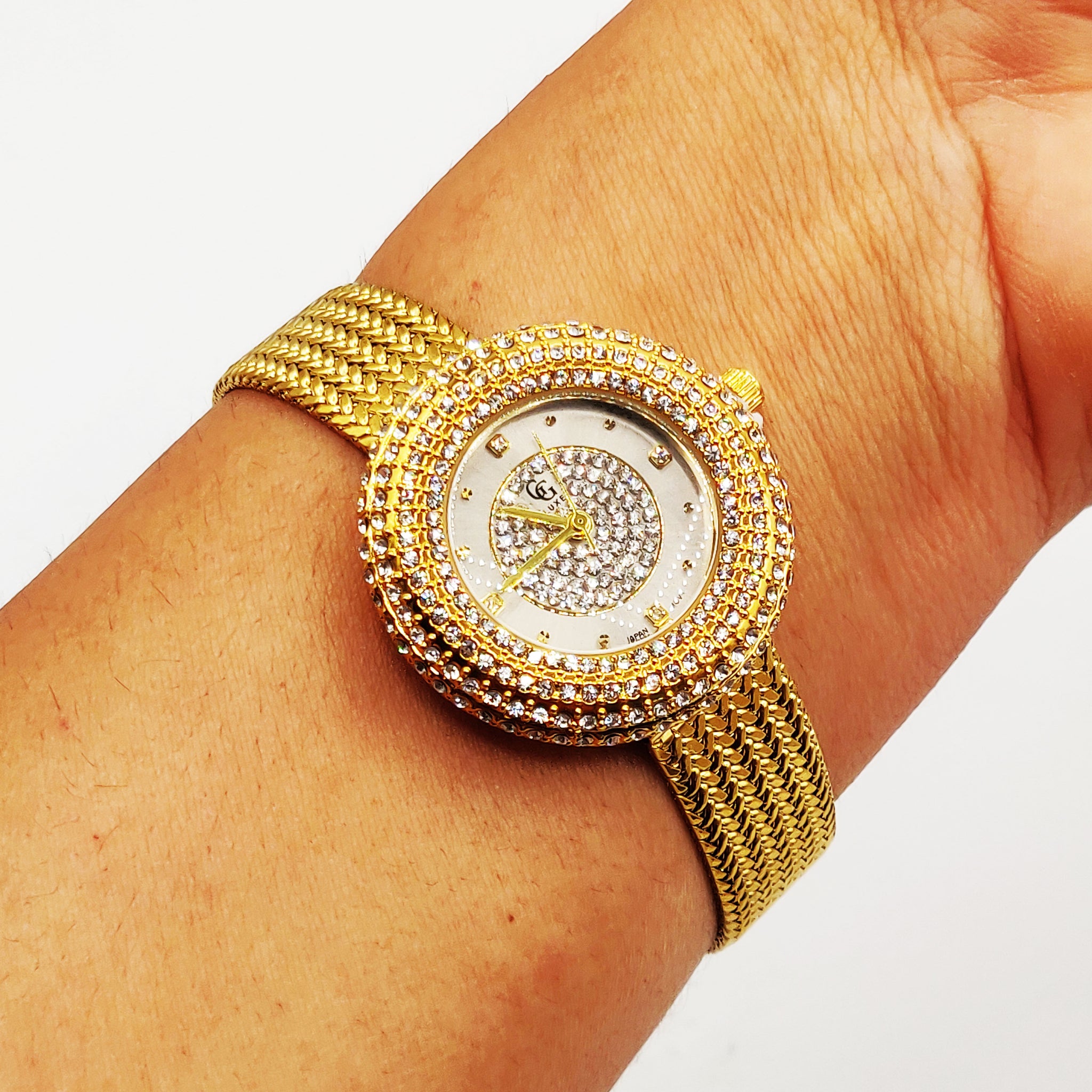 Montre GG Luxe FA1753 Fond Argenté Bracelet Doré
