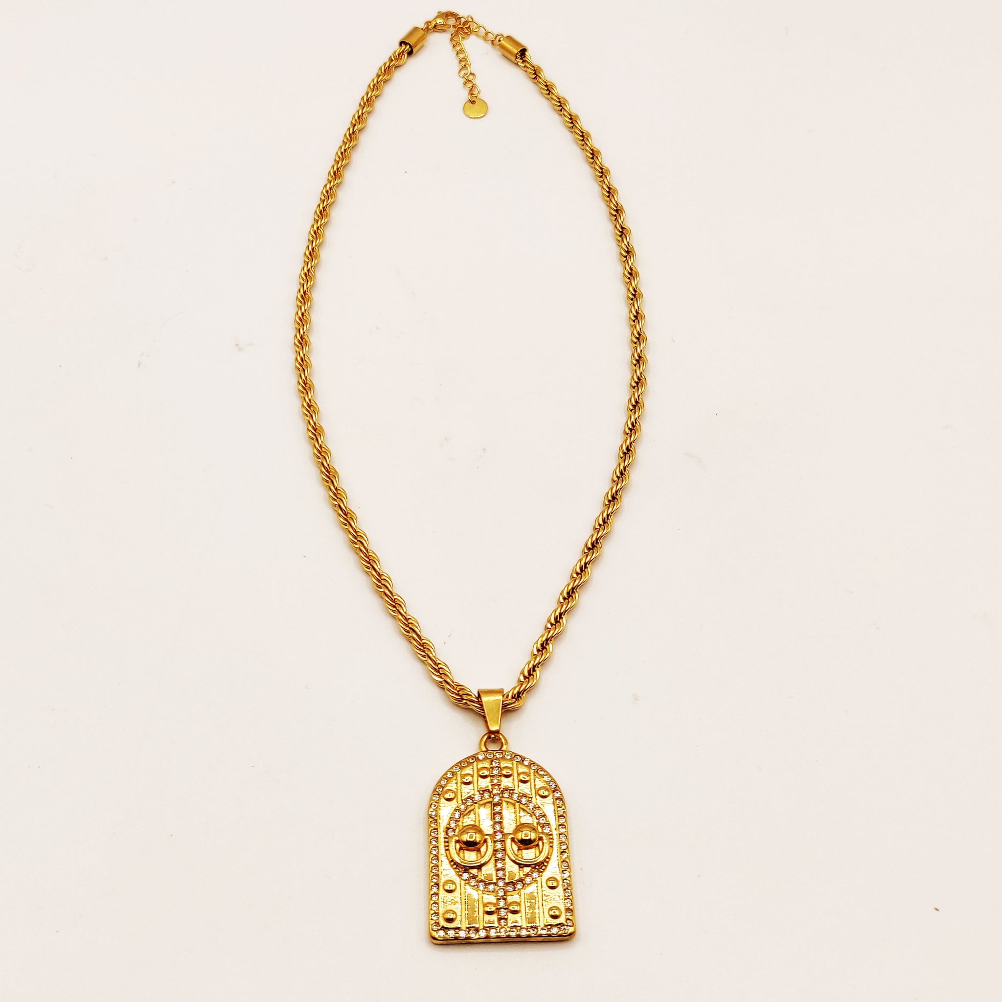 Collier Torsade Grand Pendentif Bab El Mansour Cristaux Luxe