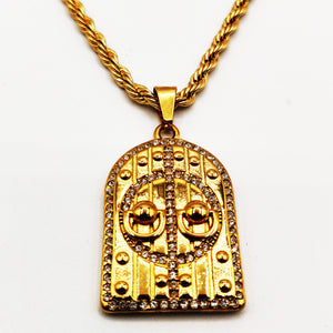 Collier Torsade Grand Pendentif Bab El Mansour Cristaux Luxe