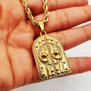 Collier Torsade Grand Pendentif Bab El Mansour Cristaux Luxe