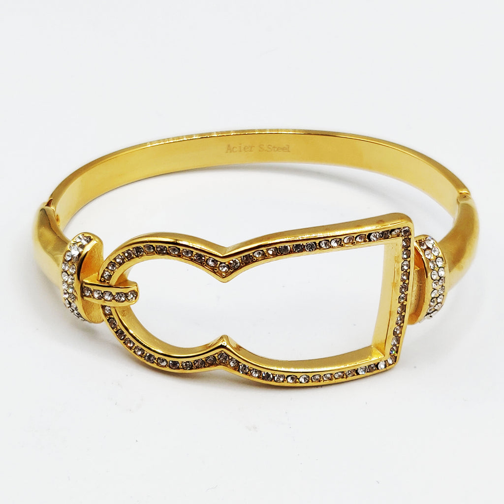 Bracelet Rigide Grand Bab El mansour Creux Cristaux Luxe