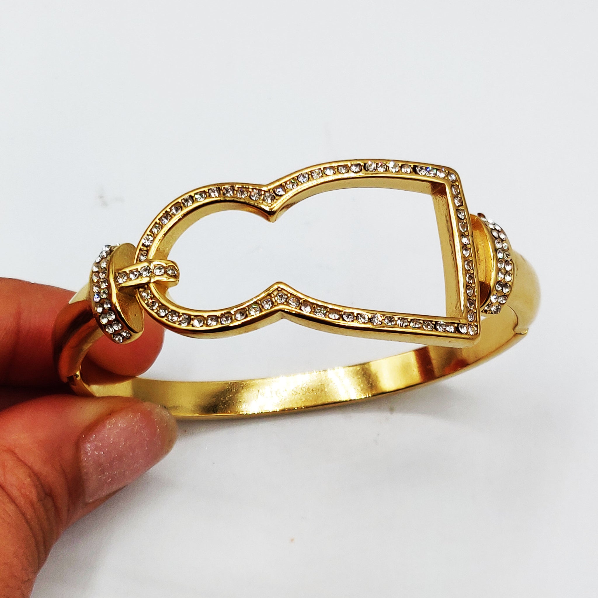 Bracelet Rigide Grand Bab El mansour Creux Cristaux Luxe