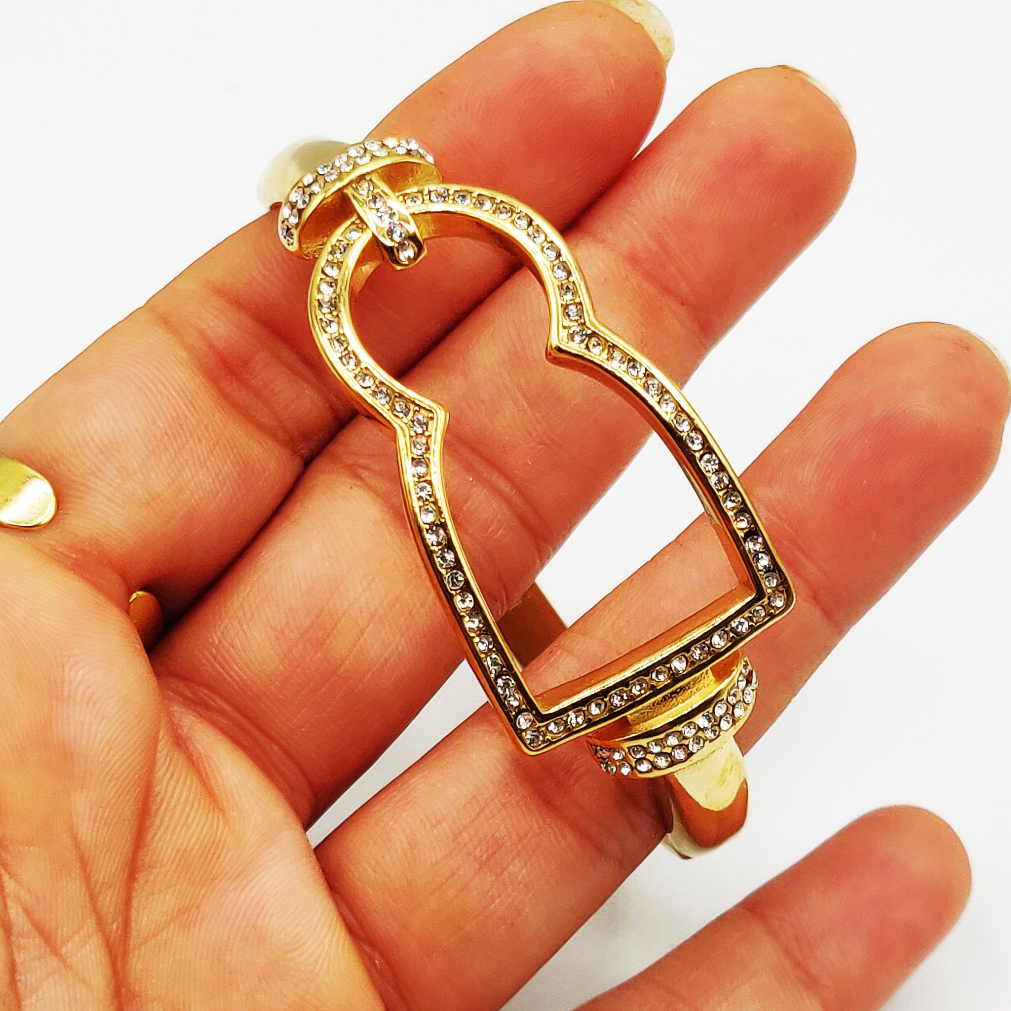Bracelet Rigide Grand Bab El mansour Creux Cristaux Luxe