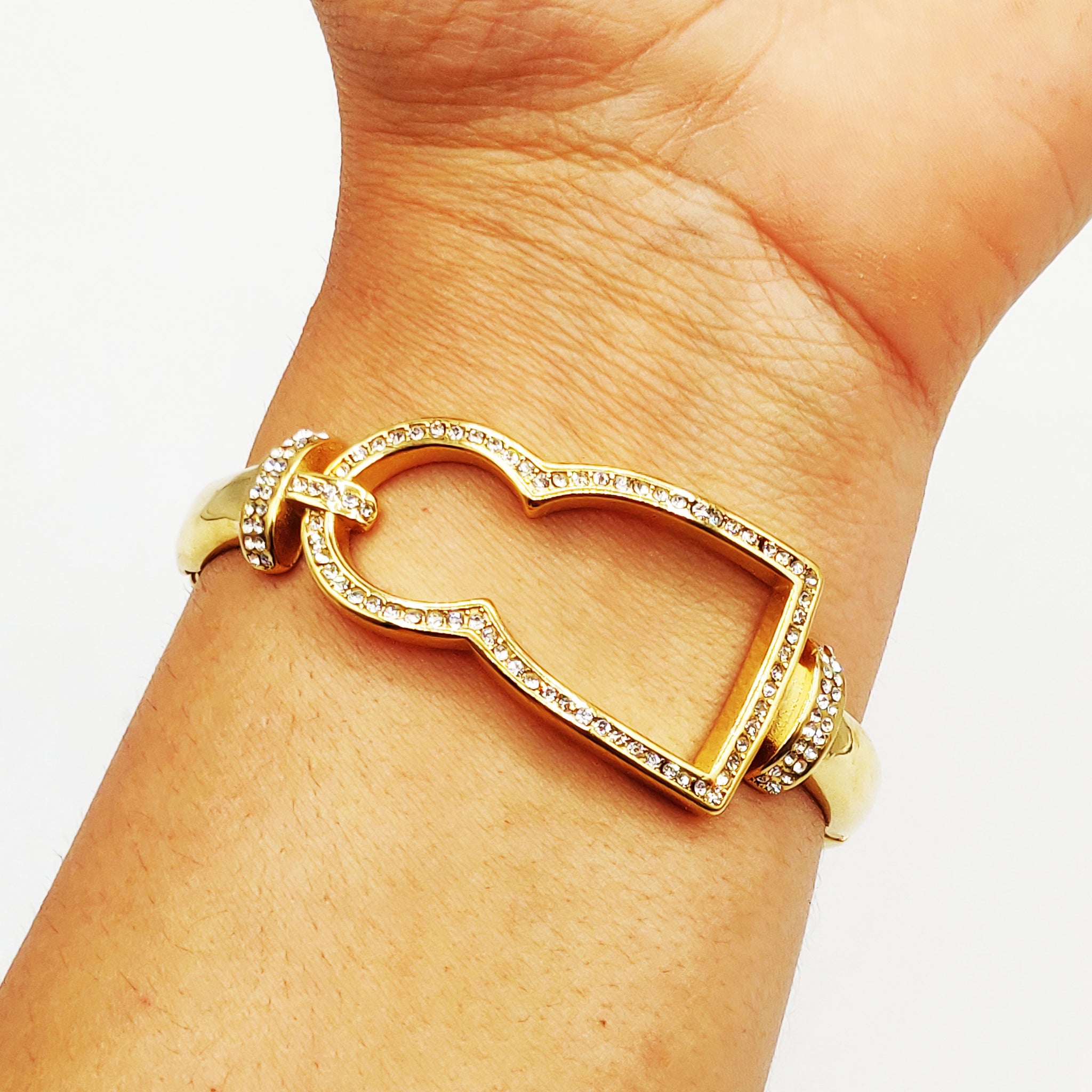 Bracelet Rigide Grand Bab El mansour Creux Cristaux Luxe