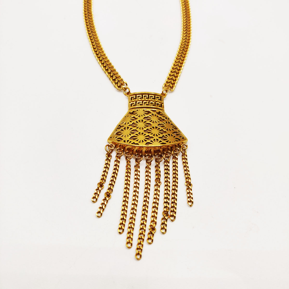 Collier Motifs V Luxe Pendentif Soleils Multi Tresses