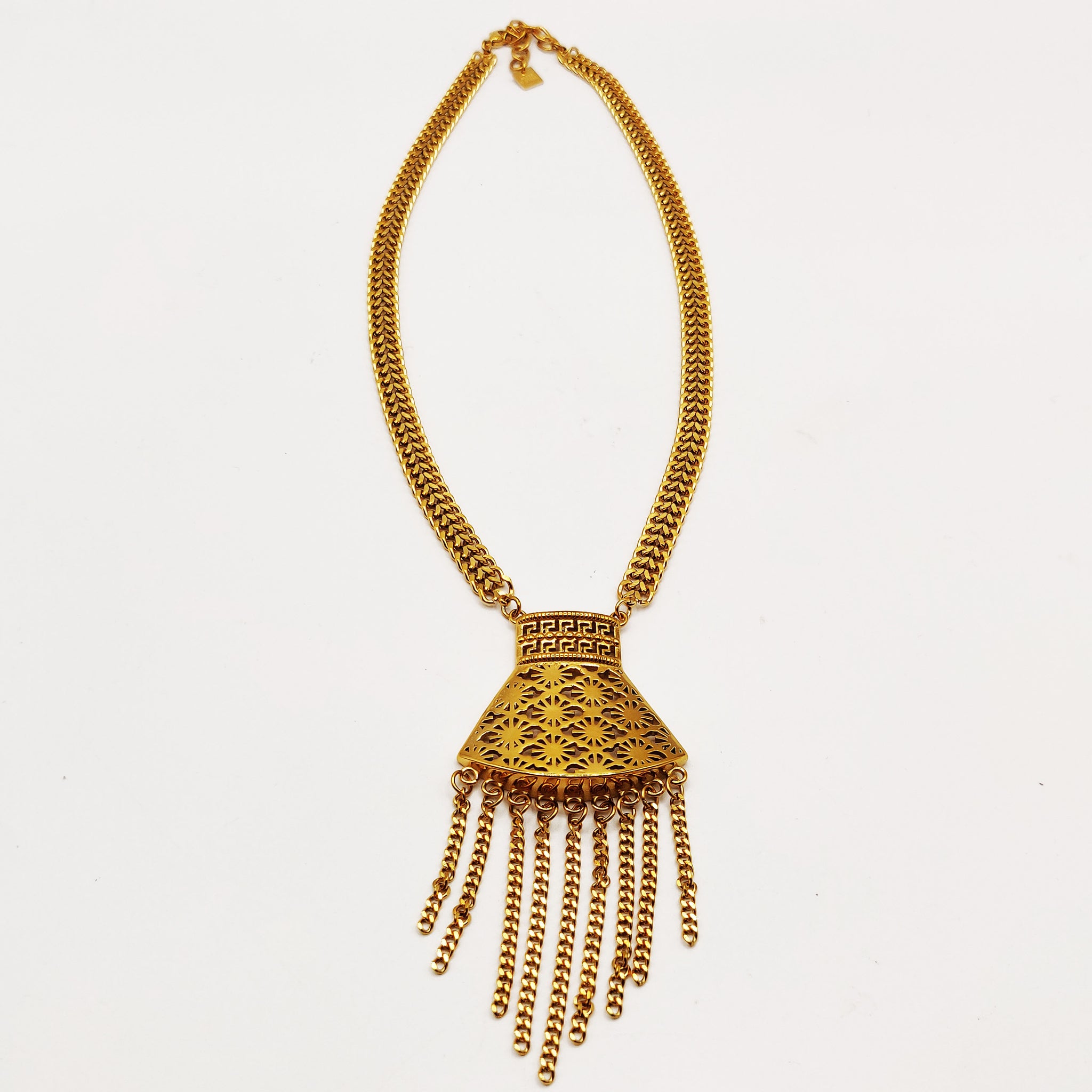 Collier Motifs V Luxe Pendentif Soleils Multi Tresses