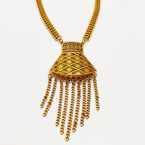 Collier Motifs V Luxe Pendentif Soleils Multi Tresses