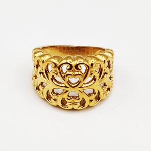 Bague Large Motifs Orientaux Coeurs Luxe