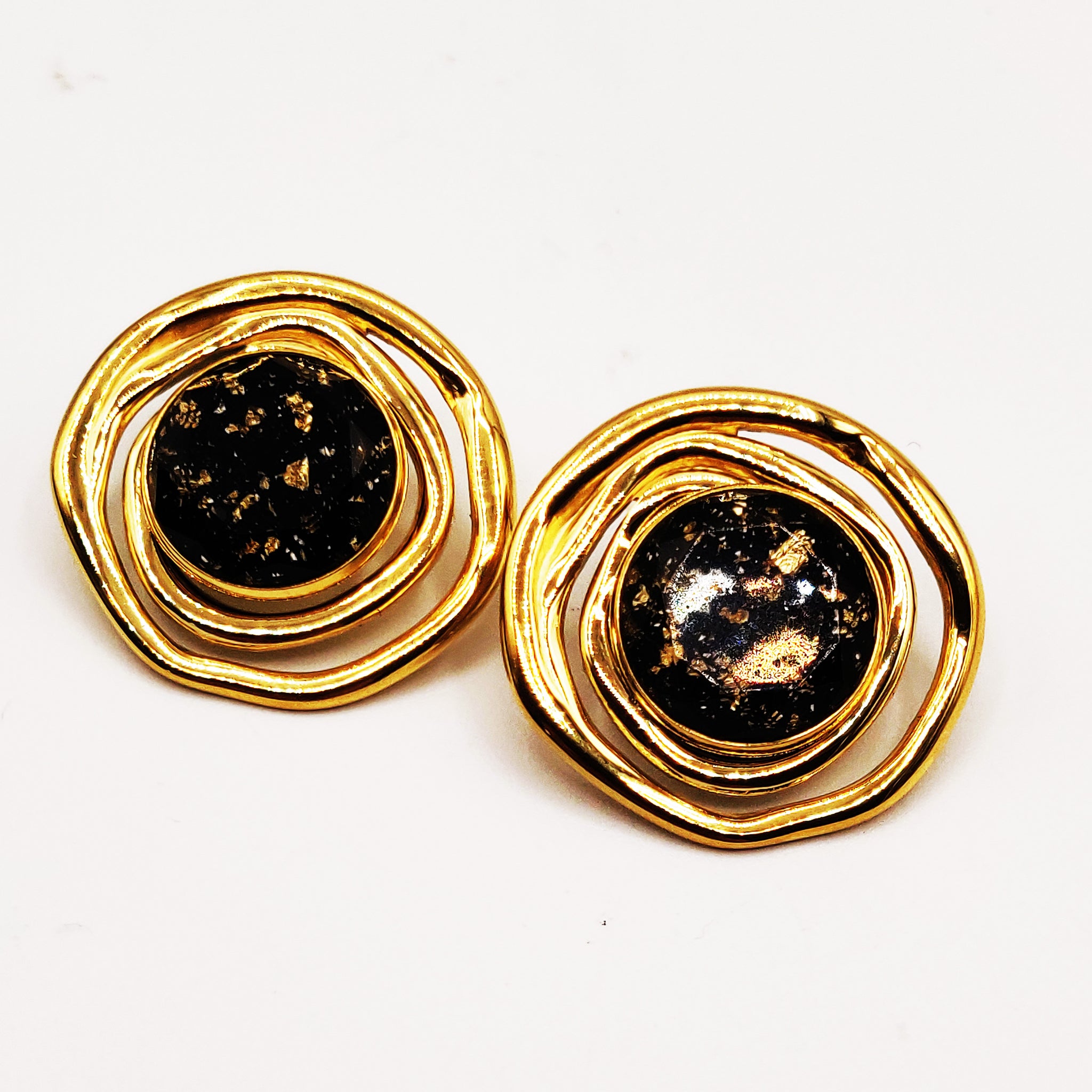 Boucles d'oreilles Fashion Grosse Pierre Noires Luxe