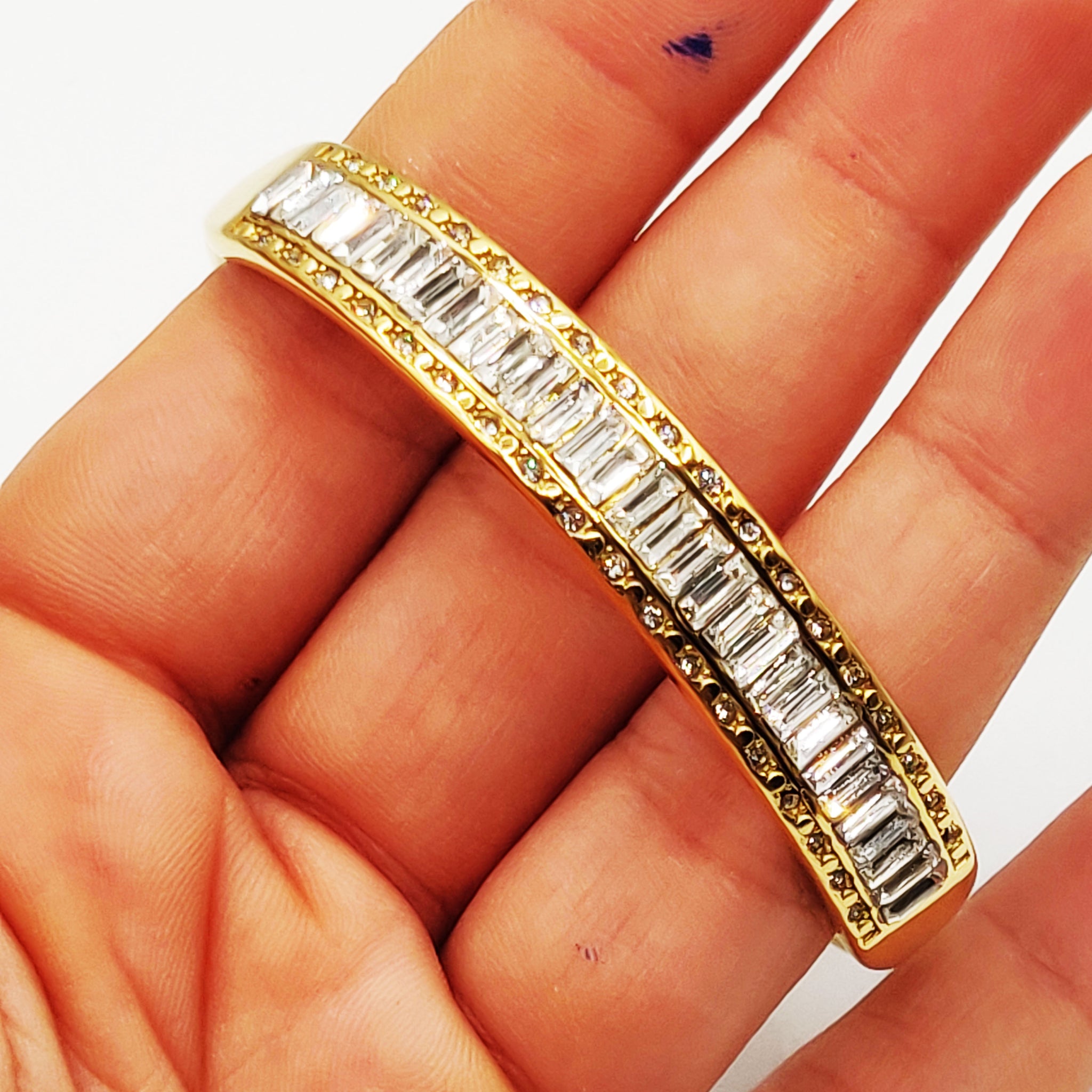 Bracelet Rigide Cristaux Rectangles Luxe