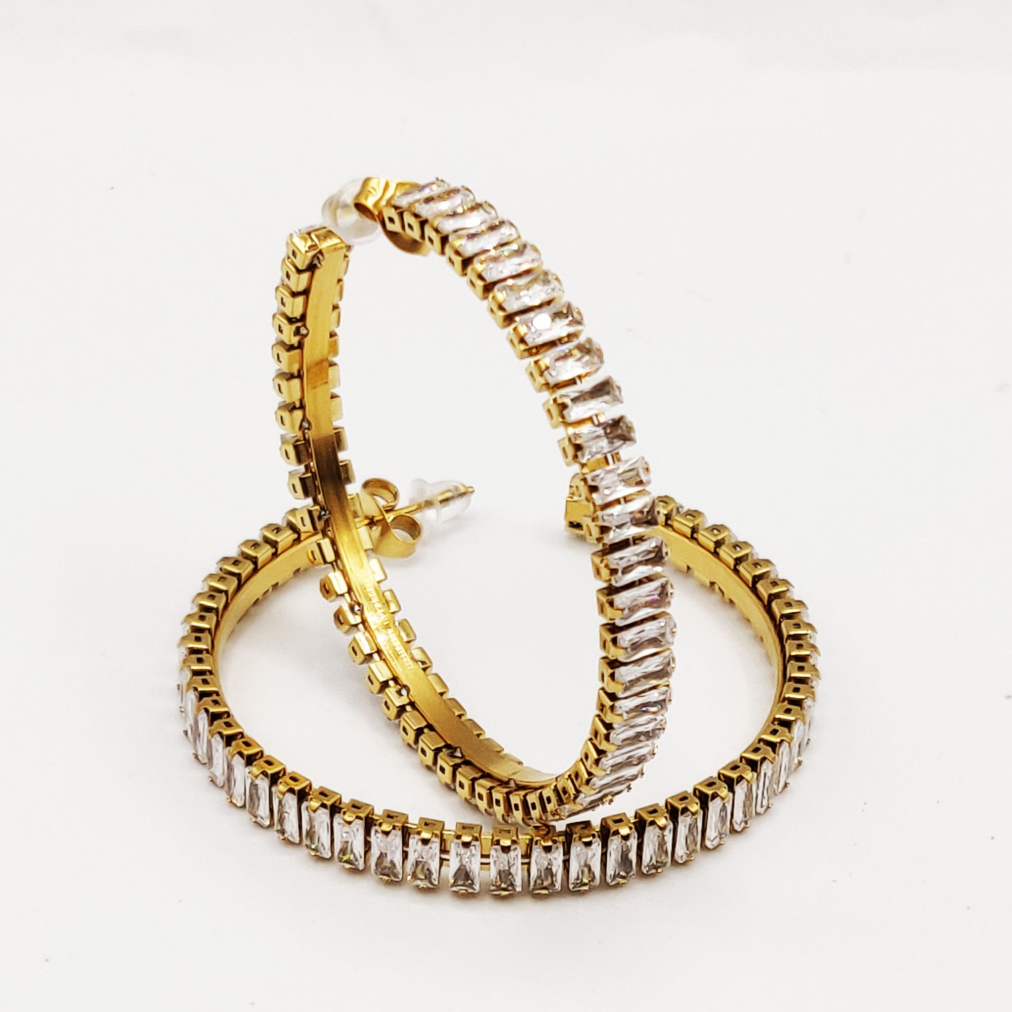 Boucles d'oreilles Cristaux Rectangles Luxe