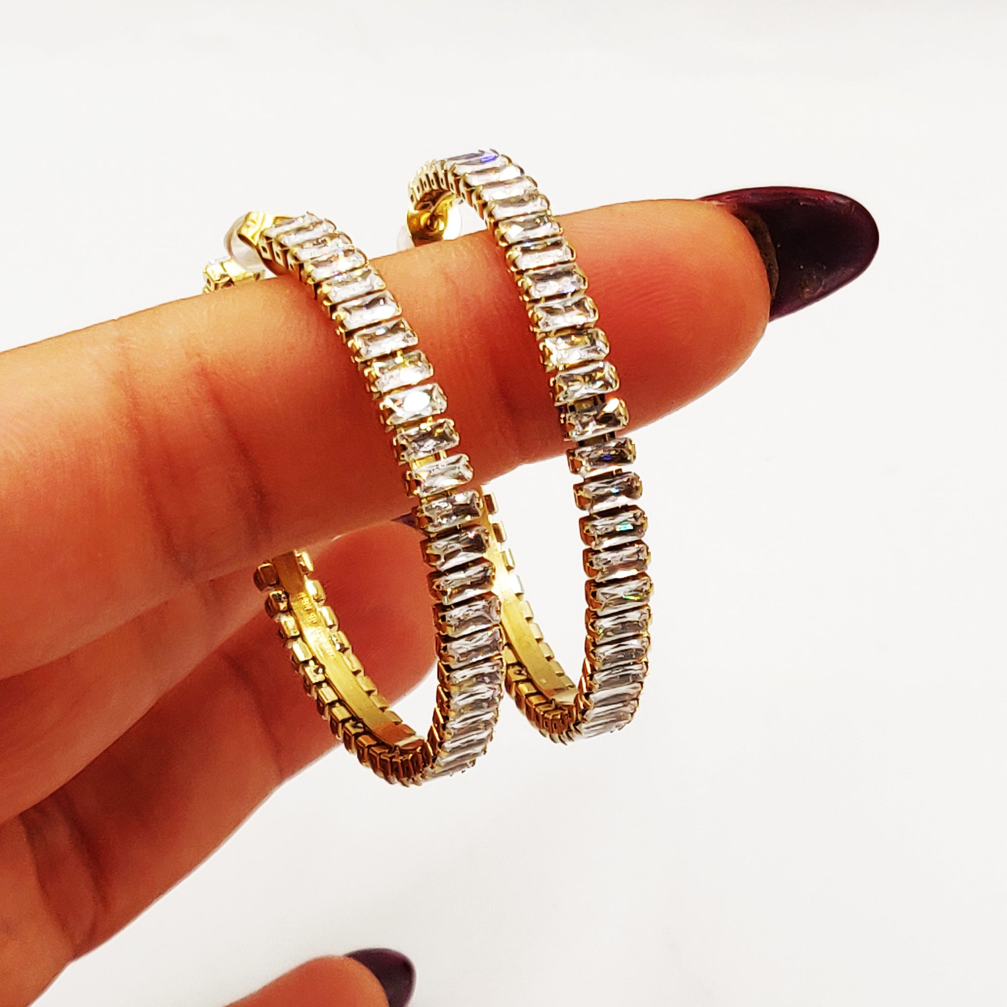 Boucles d'oreilles Cristaux Rectangles Luxe