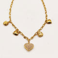 Collier Chaîne Bibelots Coeurs Cristaux Luxe