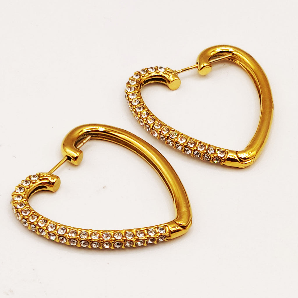 Boucles d'oreilles Coeurs Mi Cristaux Luxe