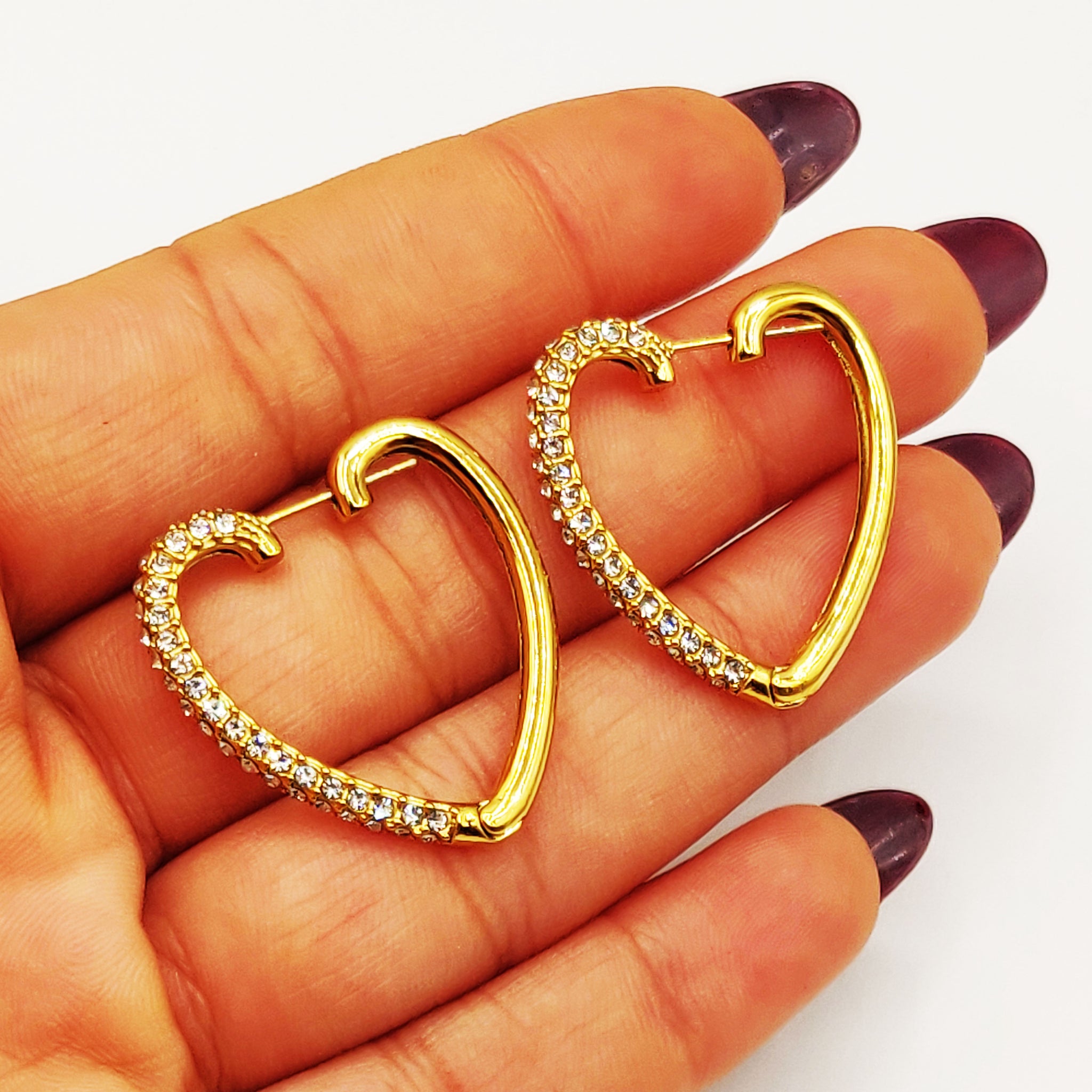 Boucles d'oreilles Coeurs Mi Cristaux Luxe