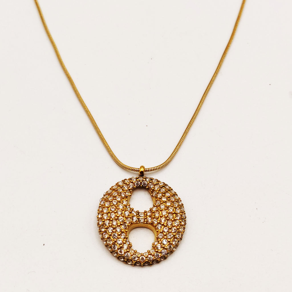 Collier Grande Graine de Café Full Cristaux