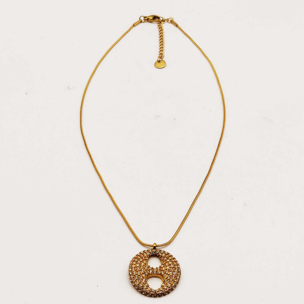 Collier Grande Graine de Café Full Cristaux