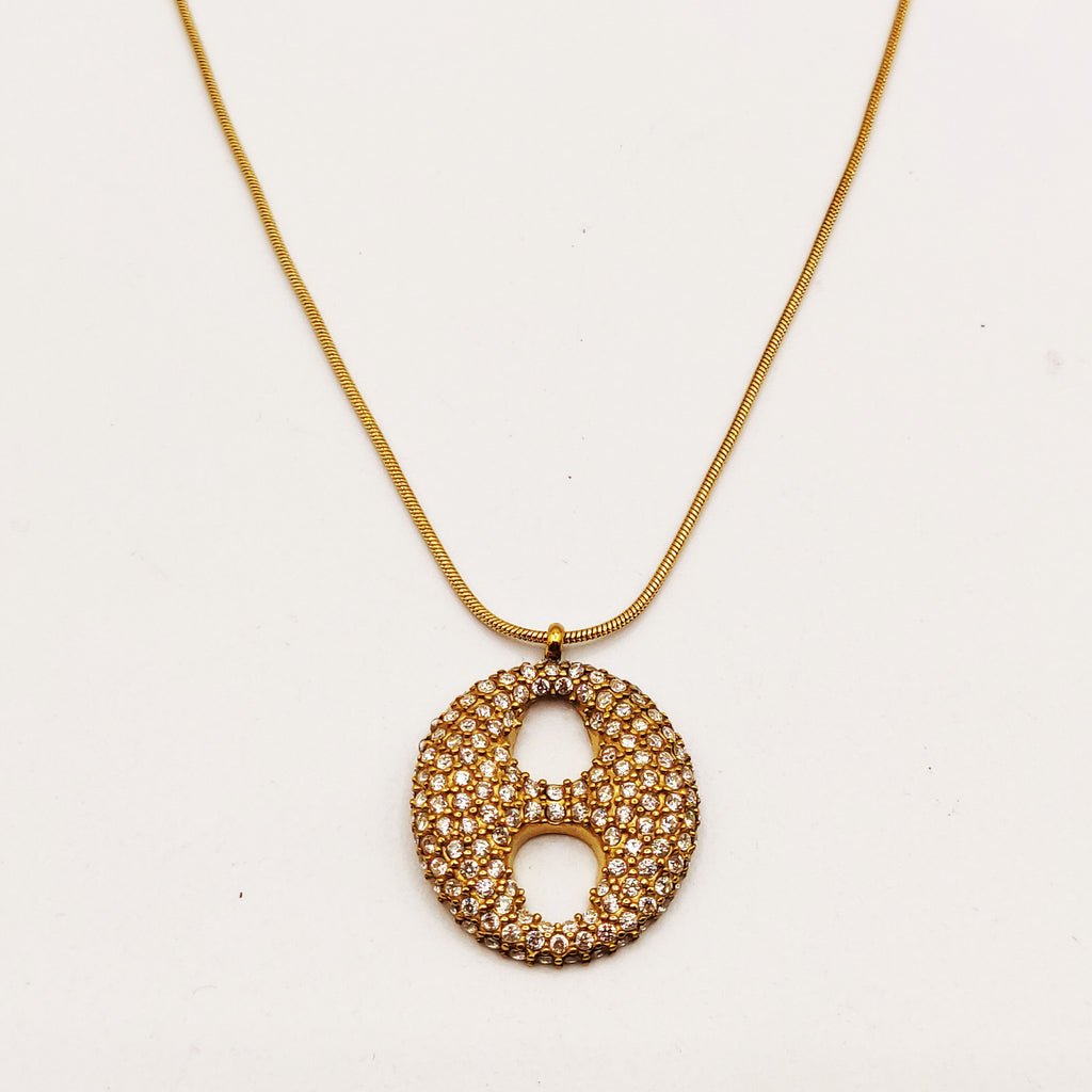 Collier Grande Graine de Café Full Cristaux