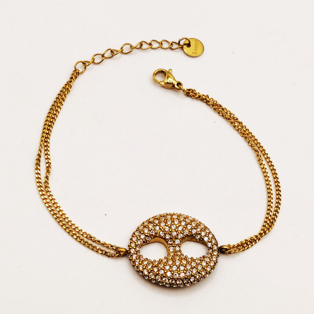 Bracelet Grande Graine de Café Full Cristaux