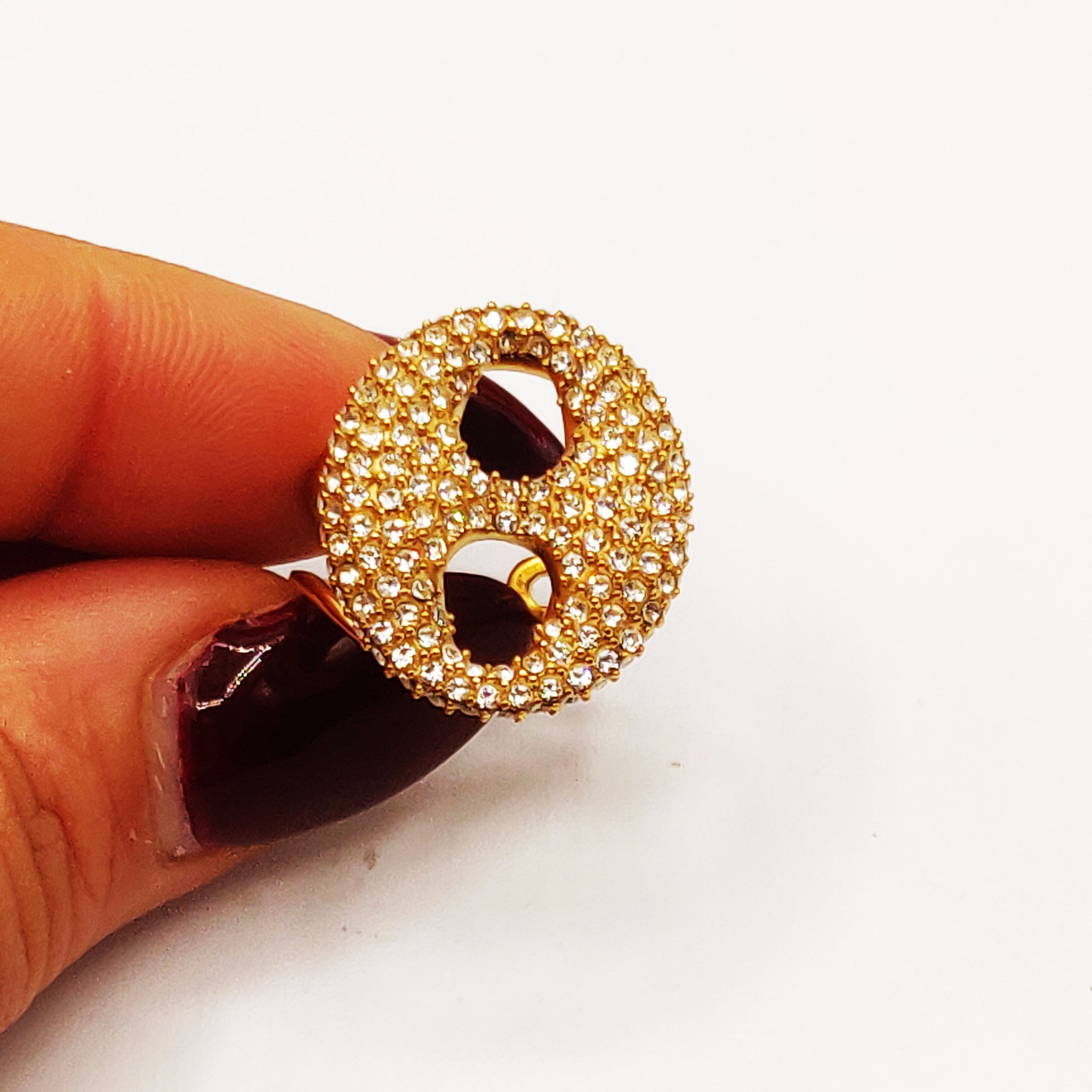 Bague Grande Graine de Café Full Cristaux