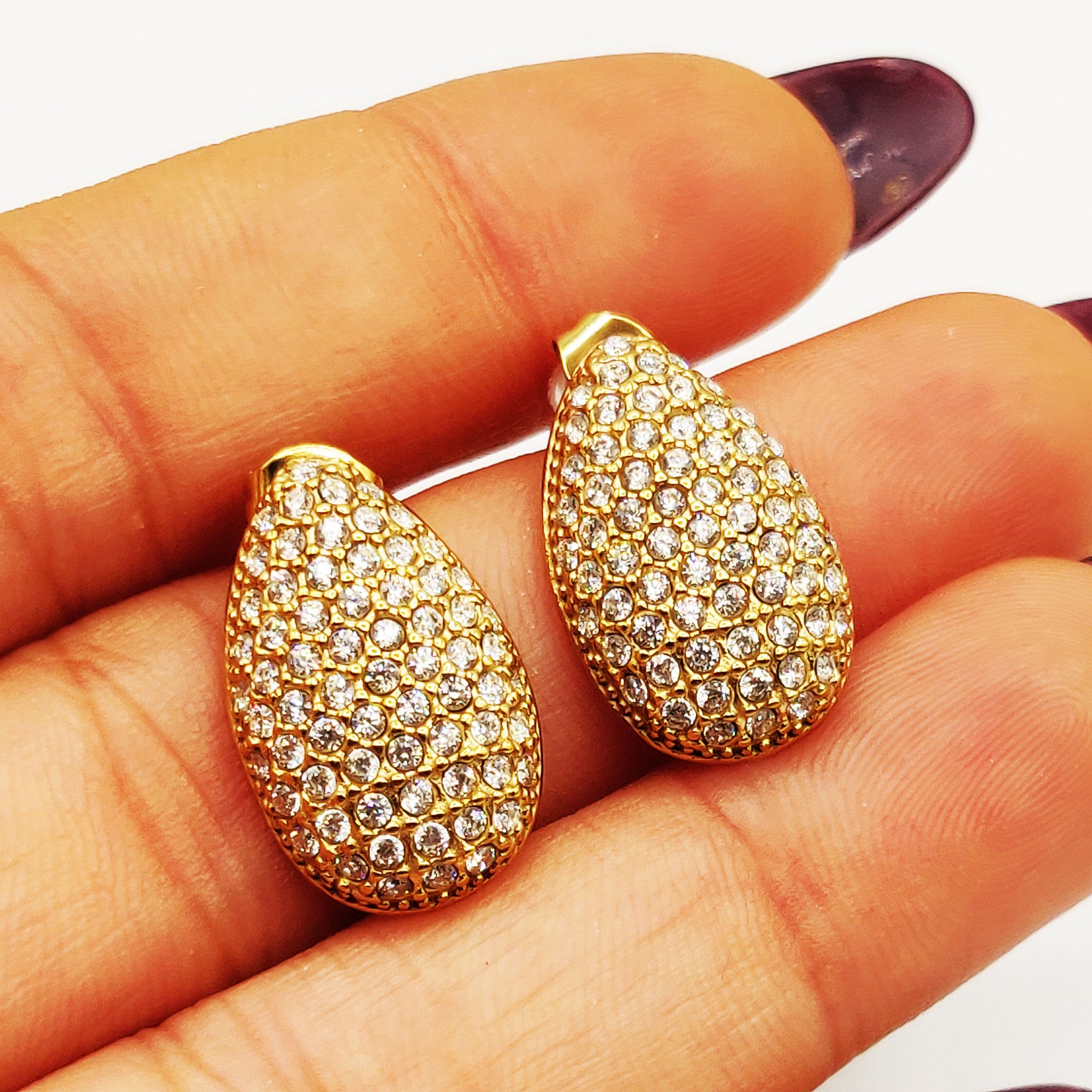 Boucles d'oreilles Grandes Gouttes Full Cristaux