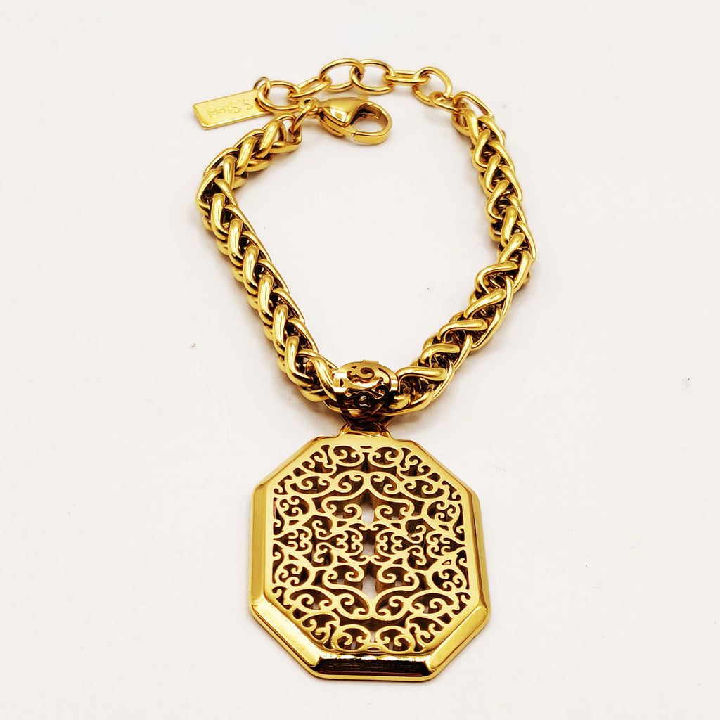 Bracelet Torsade Grand Cadran Motifs Orientaux Luxe