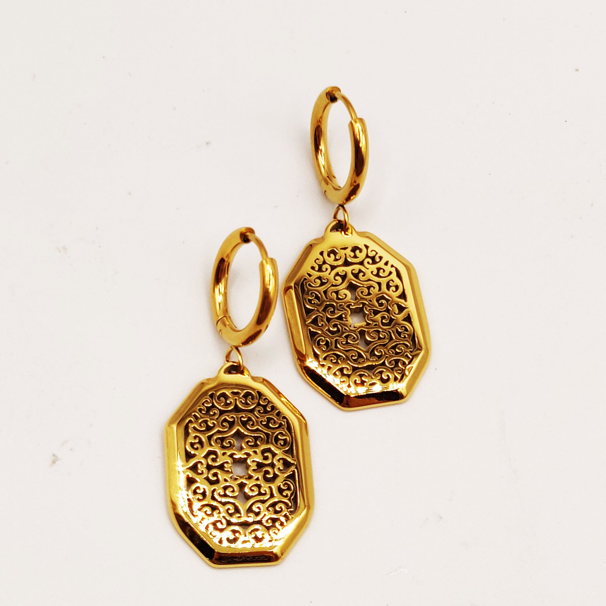 Boucles d'oreilles Torsade Grand Cadran Motifs Orientaux Luxe