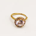 Bague Grand Cristal Rond Tour Cristaux