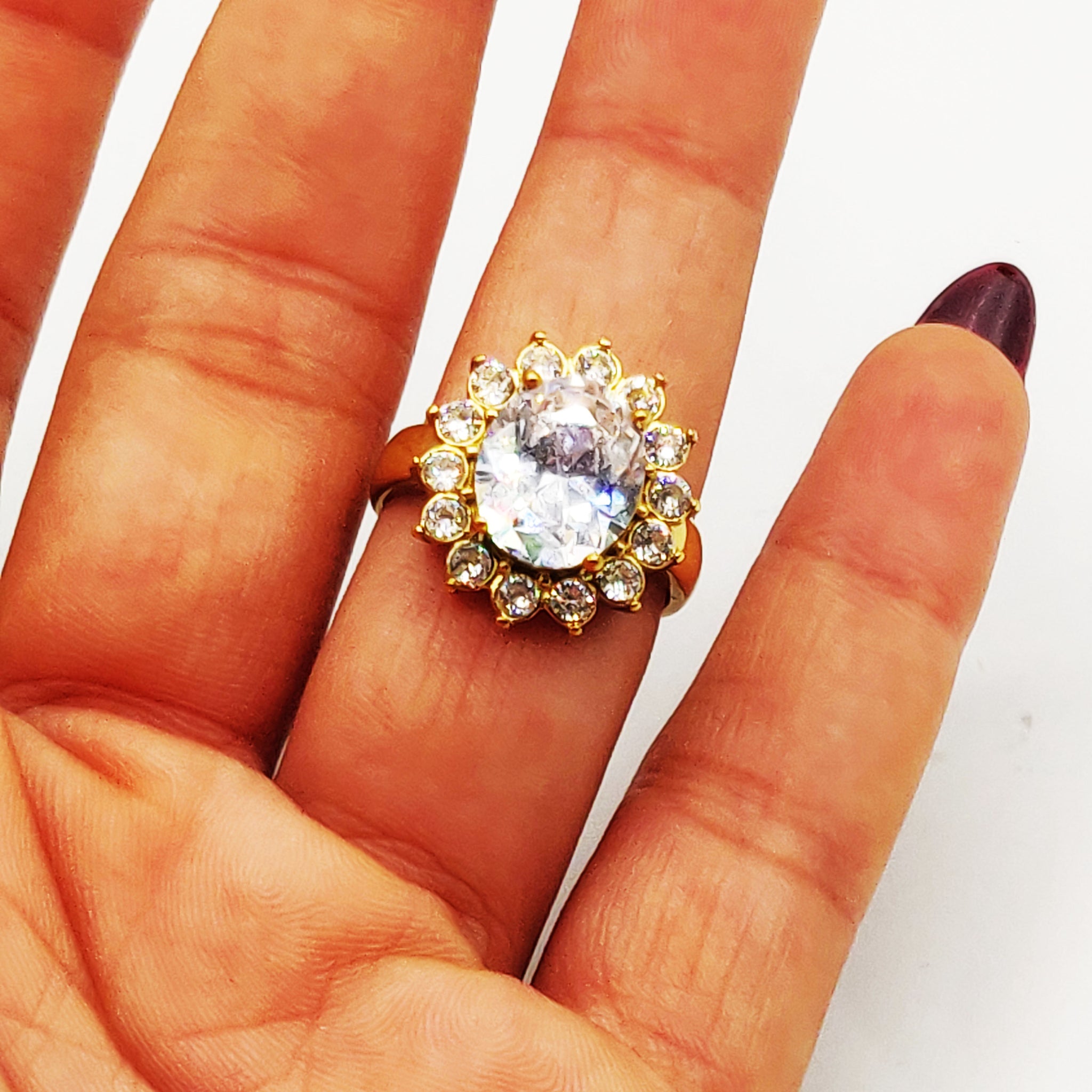 Bague Grand Soleil Cristaux Luxe