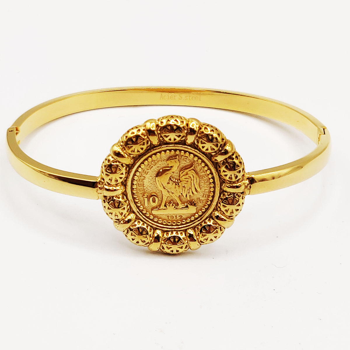 Bracelet Rigide Louise Coq Tour Boules Orientales Luxe