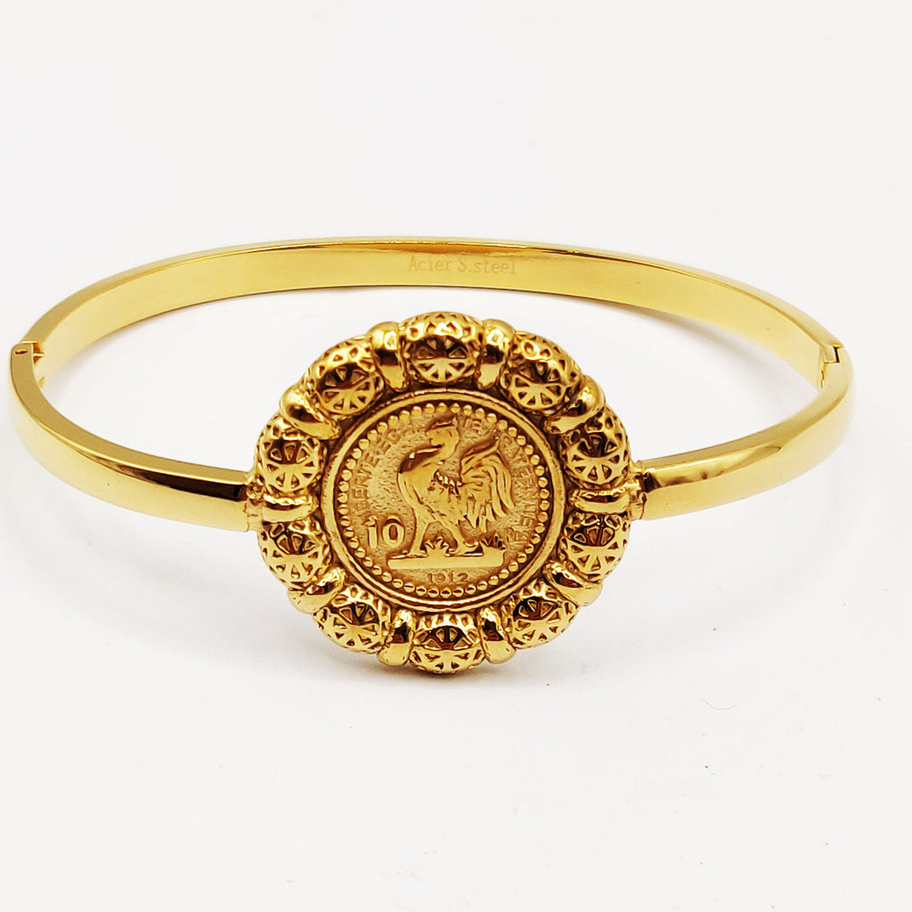 Bracelet Rigide Louise Coq Tour Boules Orientales Luxe