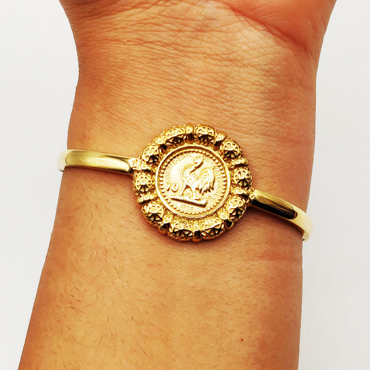 Bracelet Rigide Louise Coq Tour Boules Orientales Luxe