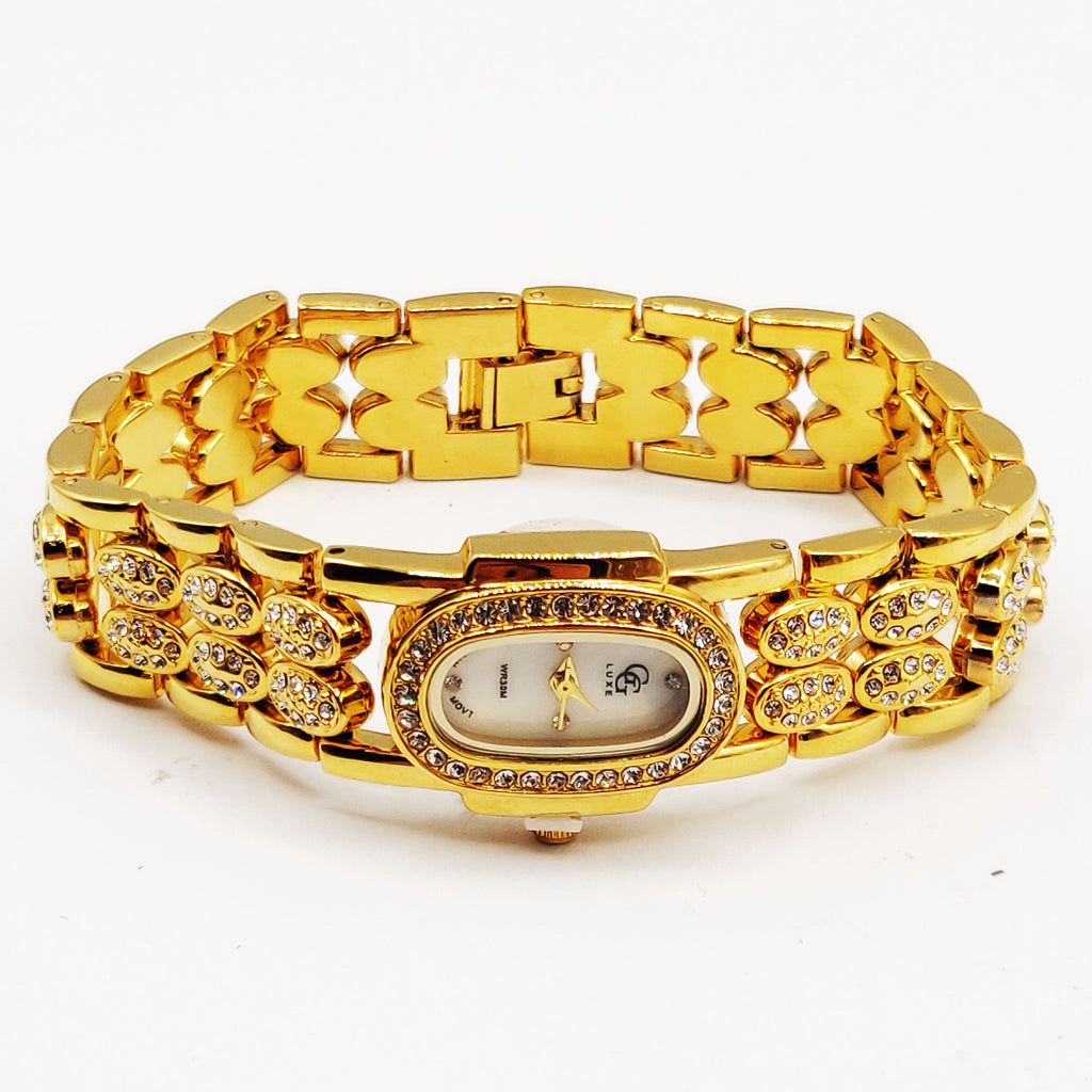 Montre GG Luxe FA1729 Bracelet Doré Fond Blanc