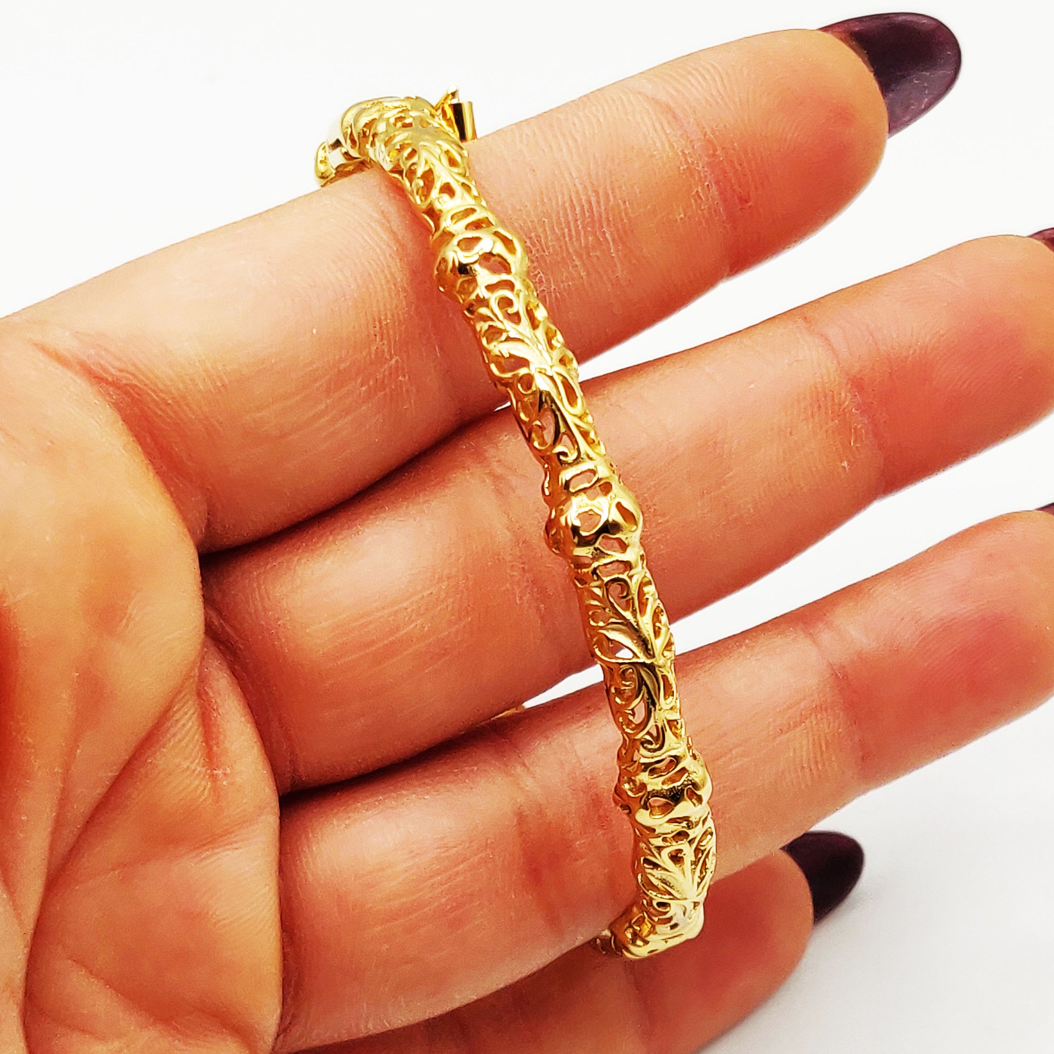 Bracelet Rigide Multi Boules Motifs Orientaux Fin Luxe