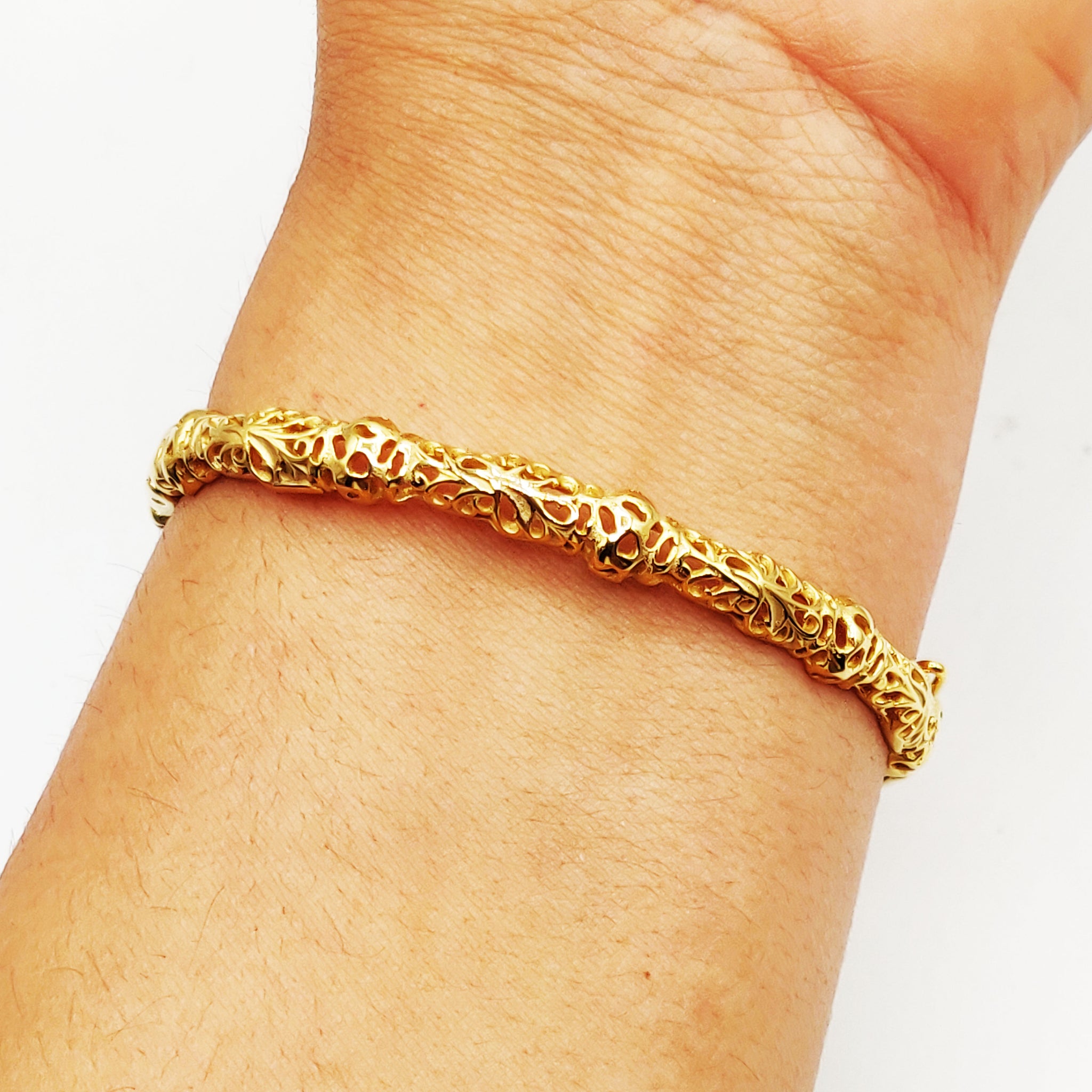 Bracelet Rigide Multi Boules Motifs Orientaux Fin Luxe