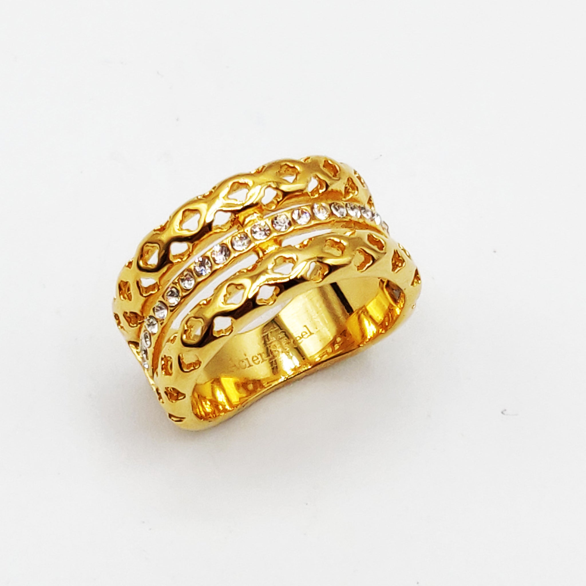 Bague Motifs Orientaux Ligne Cristaux Luxe