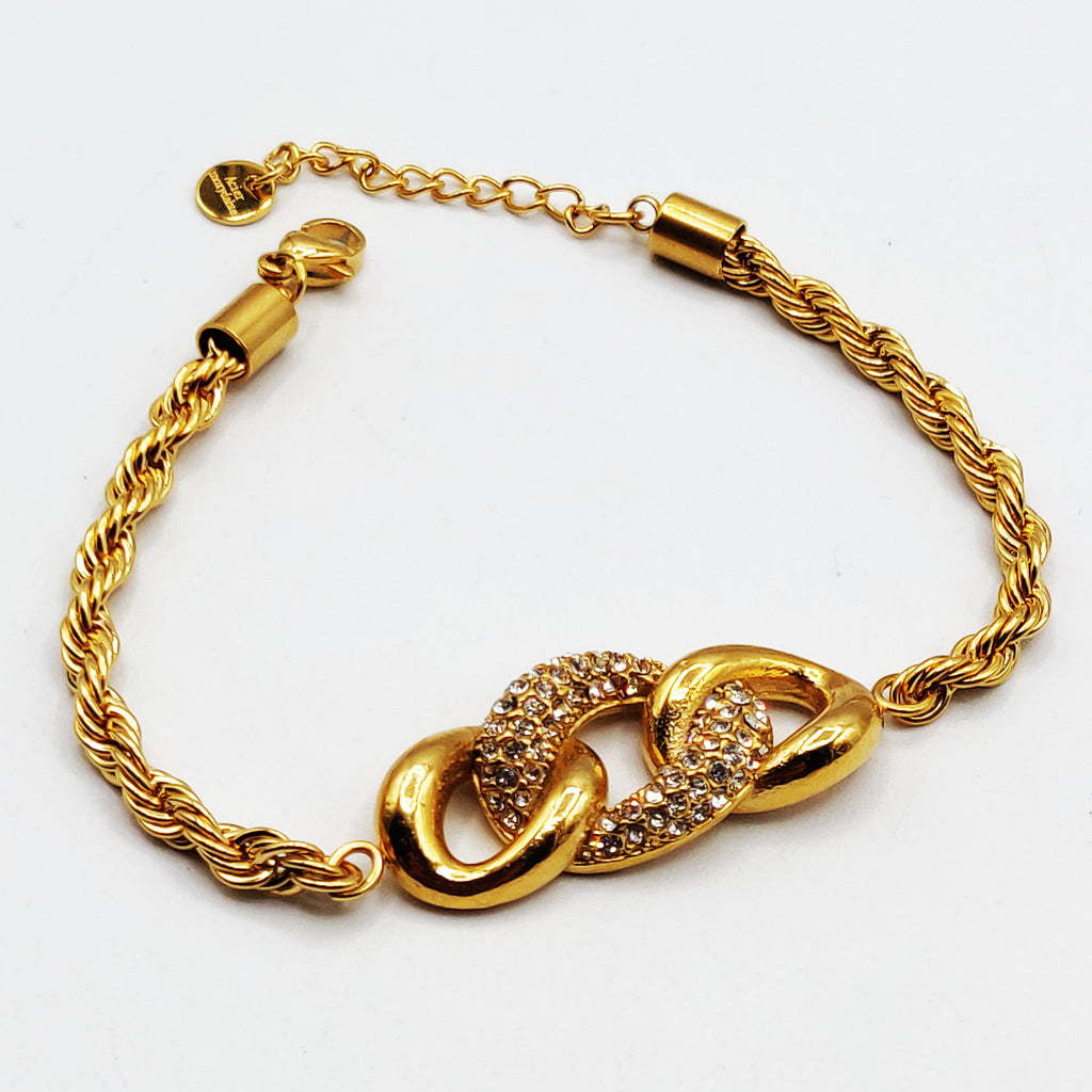 Bracelet Tresse Maillon Cristaux