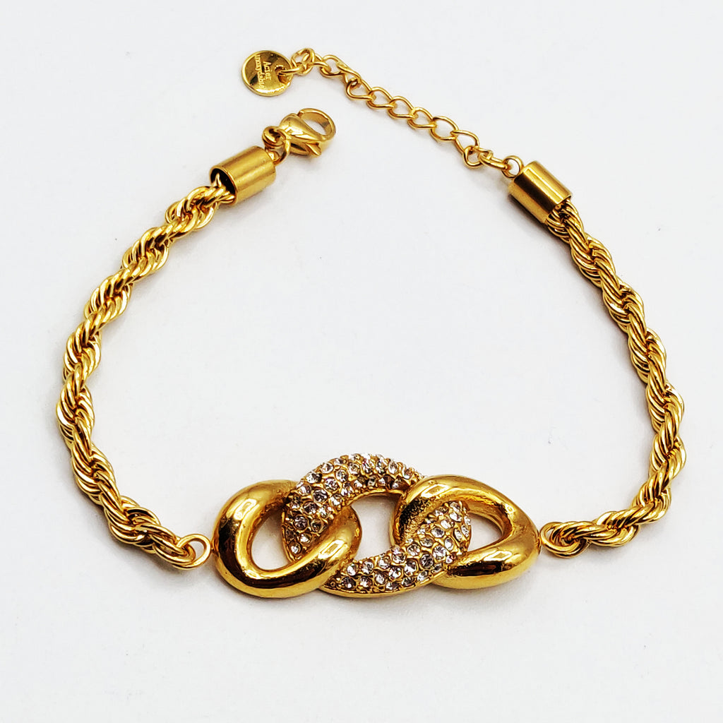 Bracelet Tresse Maillon Cristaux