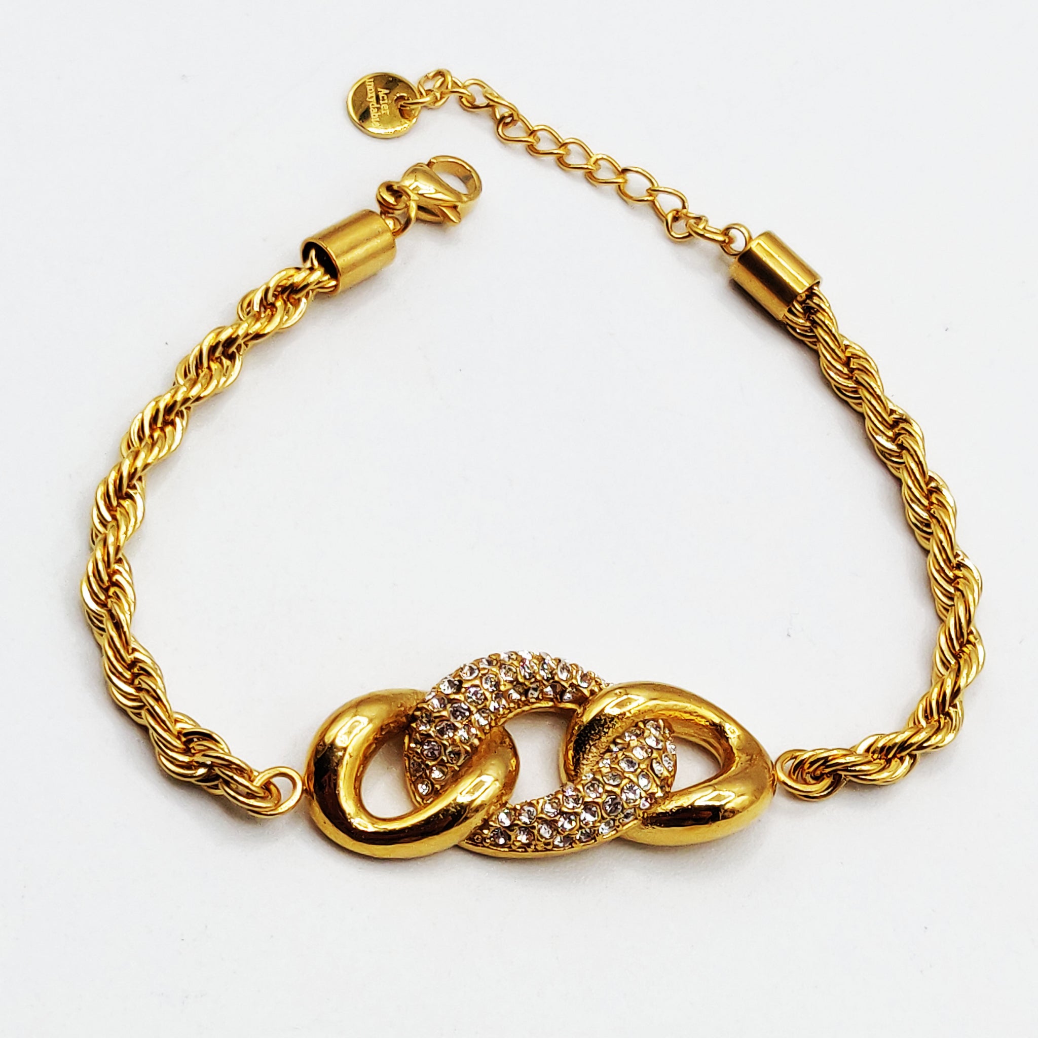 Bracelet Tresse Maillon Cristaux