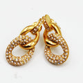 Boucles d'oreilles Tresse Maillon Cristaux