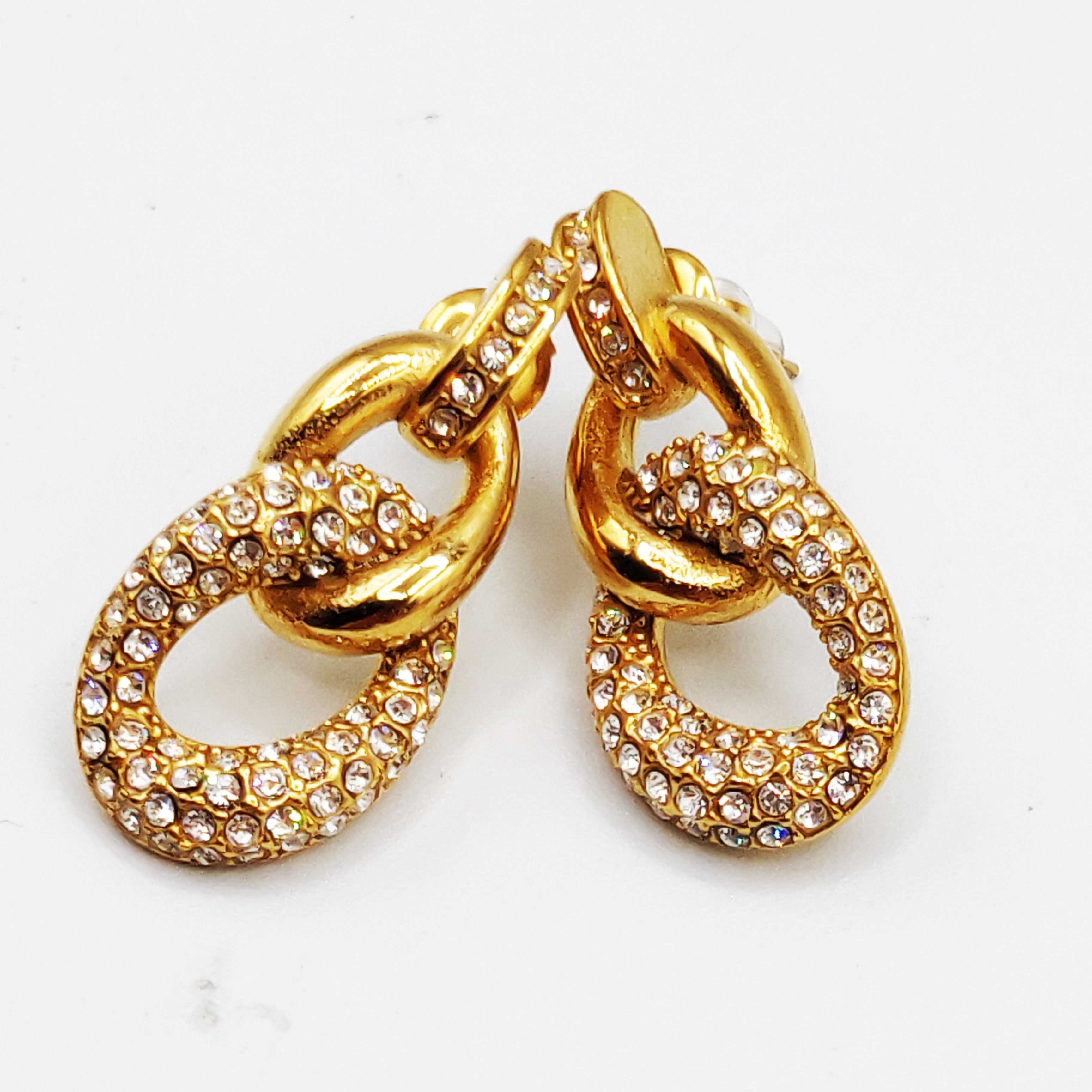 Boucles d'oreilles Tresse Maillon Cristaux