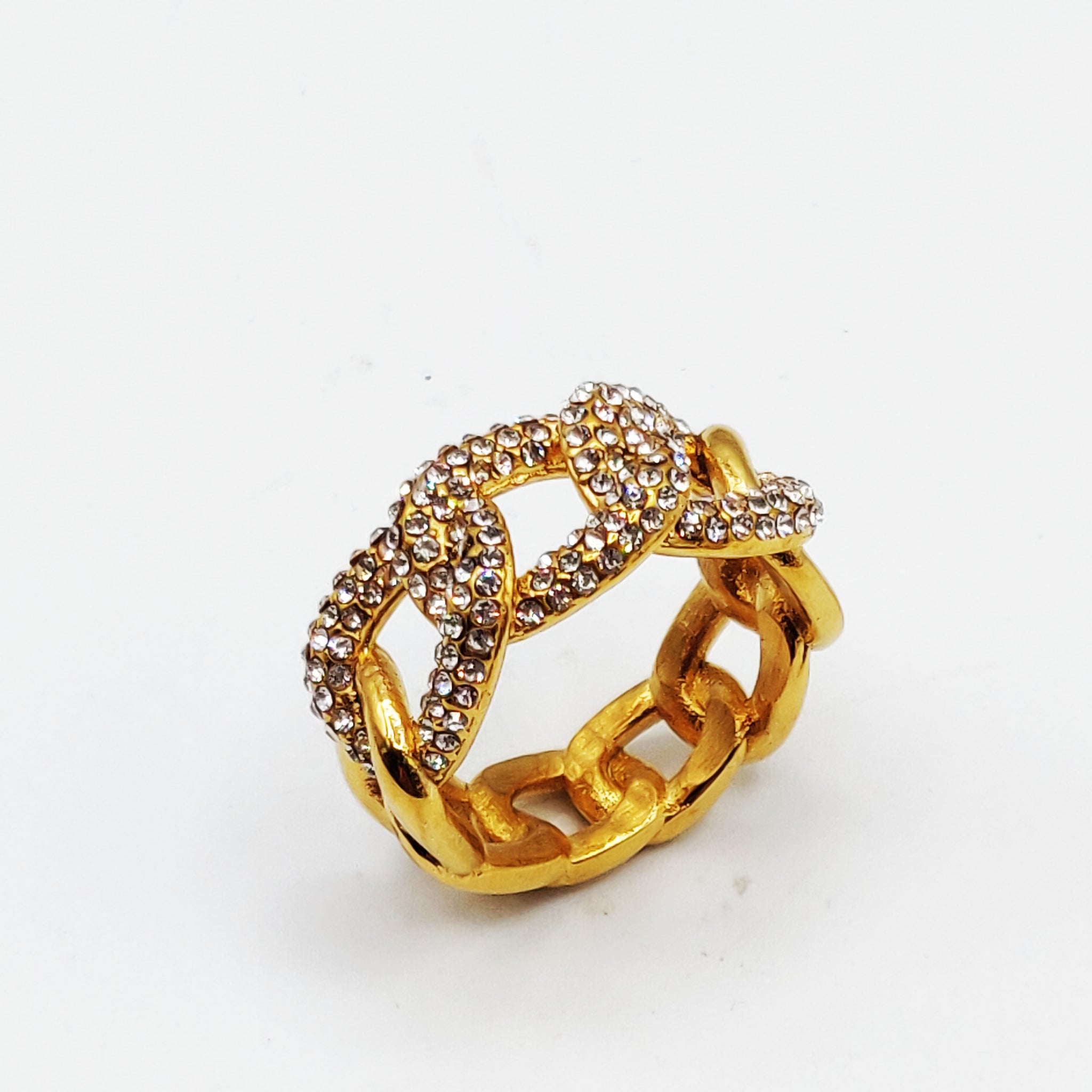 Bague Tresse Maillon Cristaux