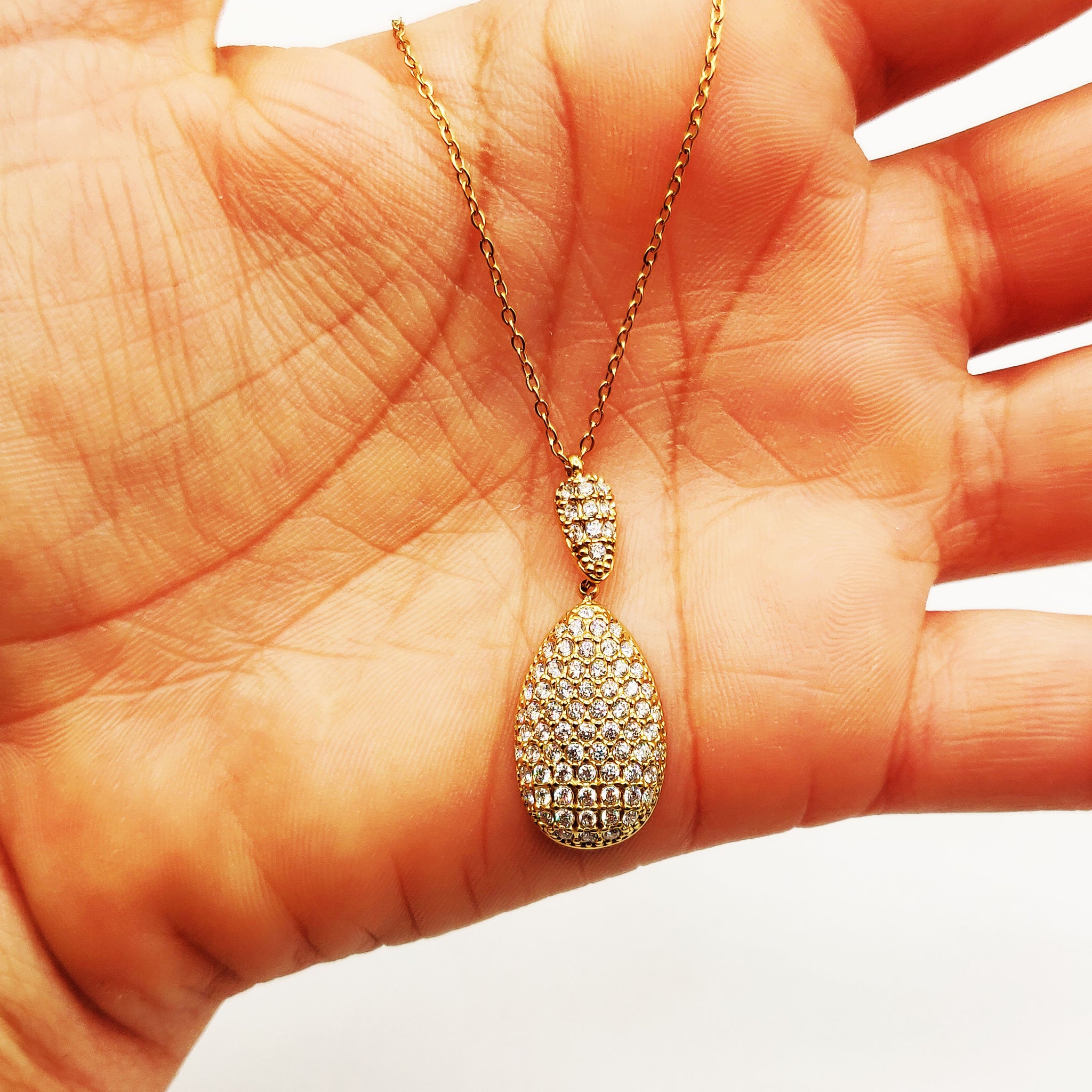 Collier Double Gouttes Full Cristaux