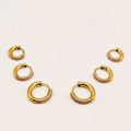 Boucles d'oreilles 3 Trous Trio Créoles Mi-Cristaux