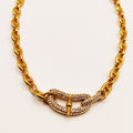 Collier Chaîne H Luxe Pendentif H Luxe Fashion Cristaux Luxe